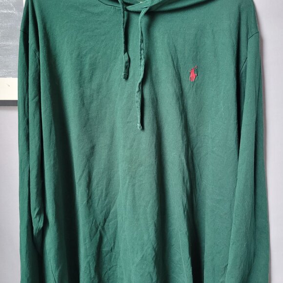 Polo Ralph Lauren Jersey Hooded Pullover T Shirt College Green XXL - Picture 6 of 14